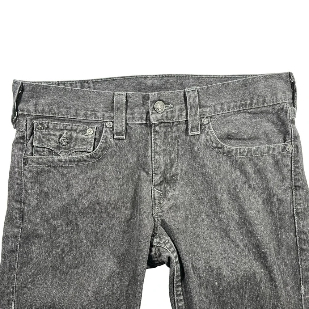 True Religion Ricky‎ Jeans Men's 34 (Fits 37x29.5) Flap Pockets Gray Preppy USA
